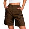 Women High Waist Cargo Shorts Casual Multi Pocket Loose Fit Lounge Shorts