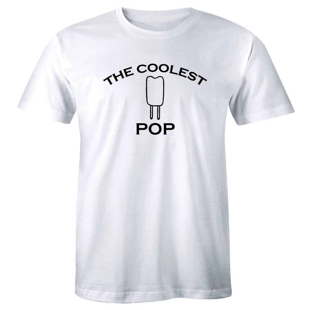 The Coolest Pop with Popsicle Image Crew Neck T-Shirt for Men Best Dad Ever S
