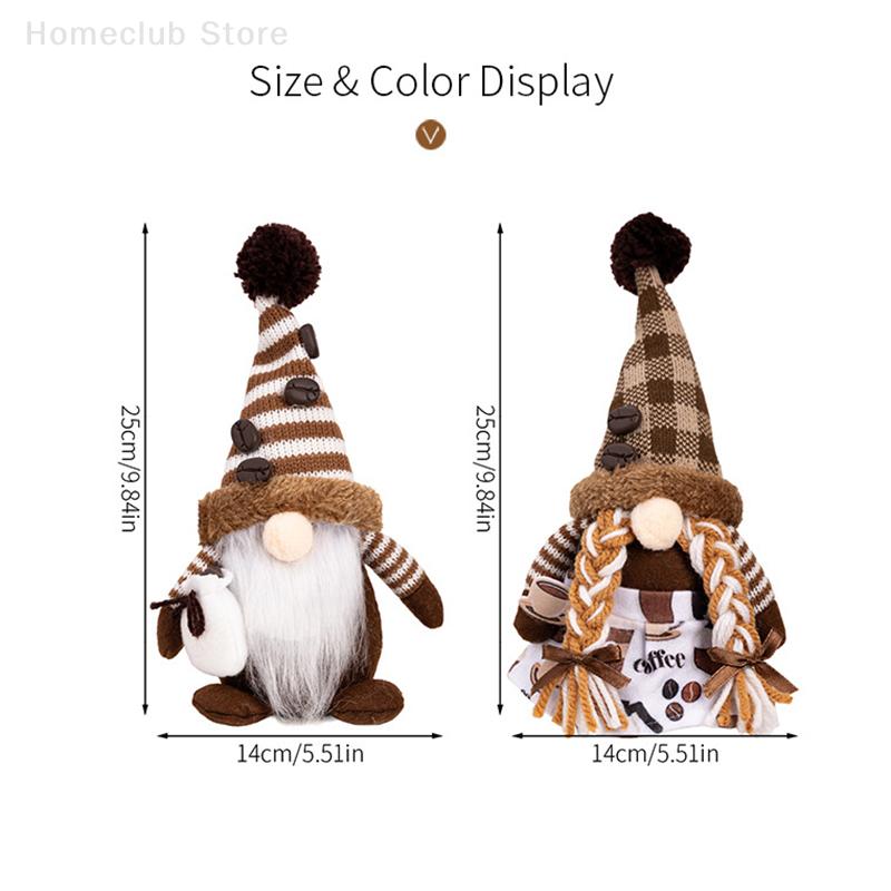 1Pc Coffee Gnome Ornaments For Christmas Winter Spring Decoration Home Decor Coffee Bar Accessories Themed Gnomes Gifts