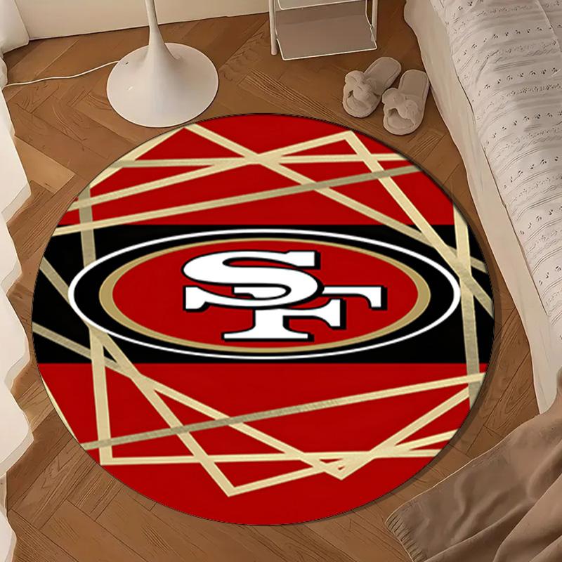 San Francisco Football Round Mat, Anti-slip Circle Carpet Chair Rug For livingroom,Bedroom, Doormat Home Decor Gift Christmas Gifts