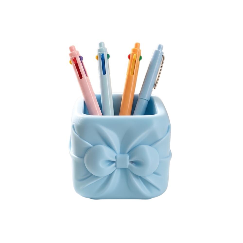 Ornament Bowknot Pen Holder Desktop Organizer Bowknot Pen Container Office Desktop