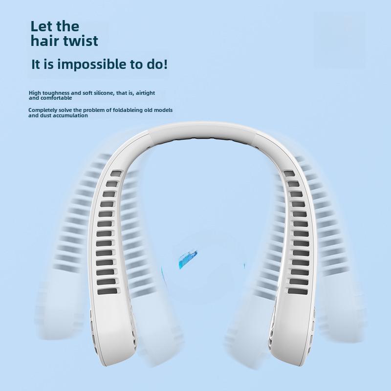 Ventilator portabil USB cu 5 viteze pentru gât, stil Douyin, pentru studenți și sporturi în aer liber