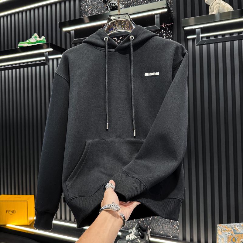 Herren-Kapuzenpullover im europäischen Stil mit Stickerei - Herbstkollektion 2025, Trendiges Light-Luxury-Design.