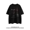 51 Hip-hop American High Street Dark Series Print Short Sleeve T-shirt Men's Street Vintage Loose Heavy Round Neck Half Sleeve
