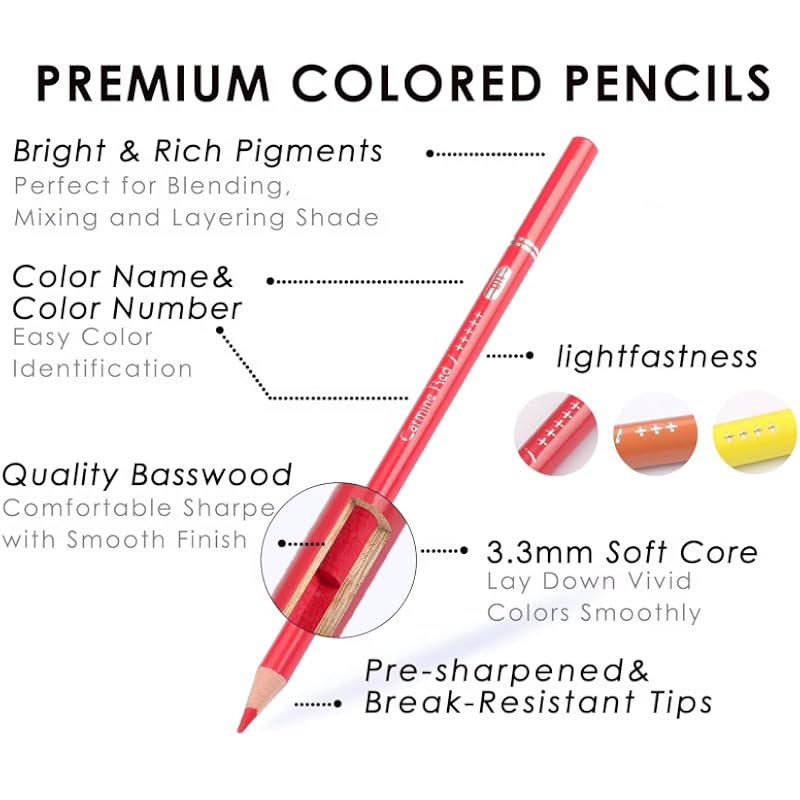 Corslet Set Of 72 Colors Artists Soft Core Colour Pencils Set For Drawing Sketching Shading Coloring Pencils For Adults
