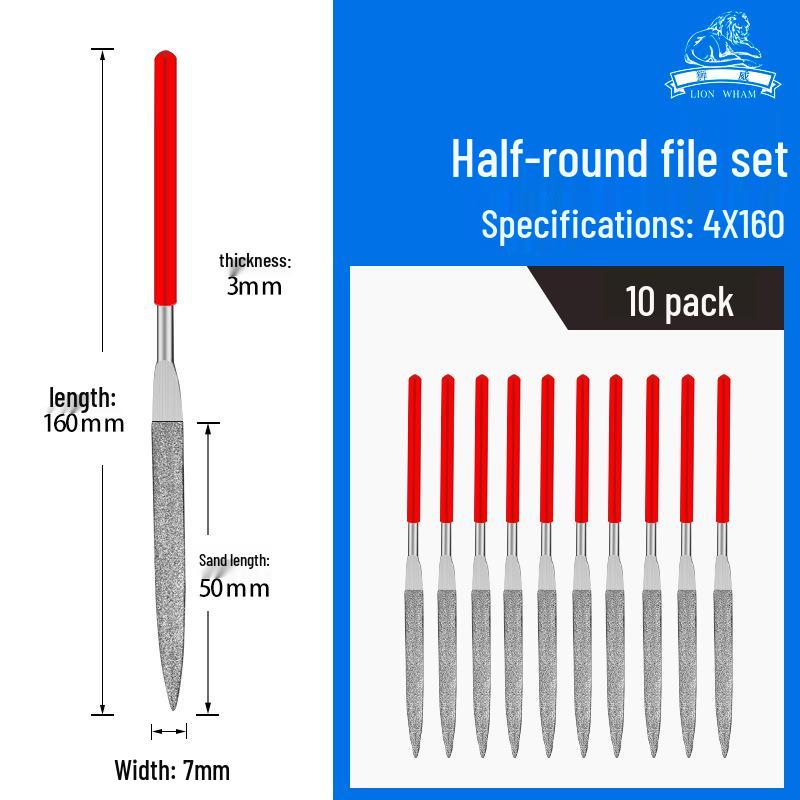 Titanium-Plated Fine Alloy Diamond File Set for Metal Grinding & Deburring