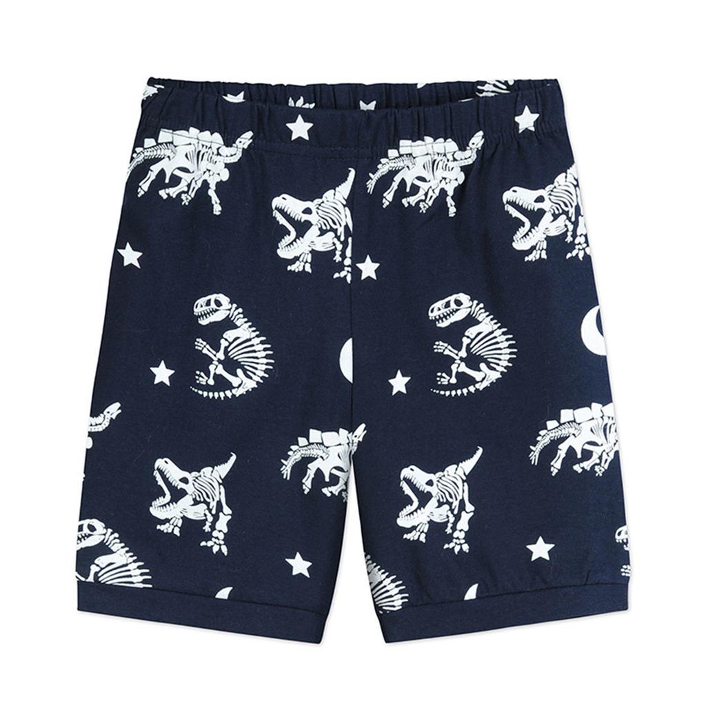 Kids Boys Girls Cartoon Dinosuar Print T Shirt Shorts Pajamas Sleepwear Outfits