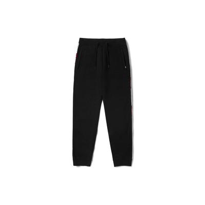 Side Letter Splicing Knitted Sports Casual Pants Men Bottoms Black VN0A4USABLK