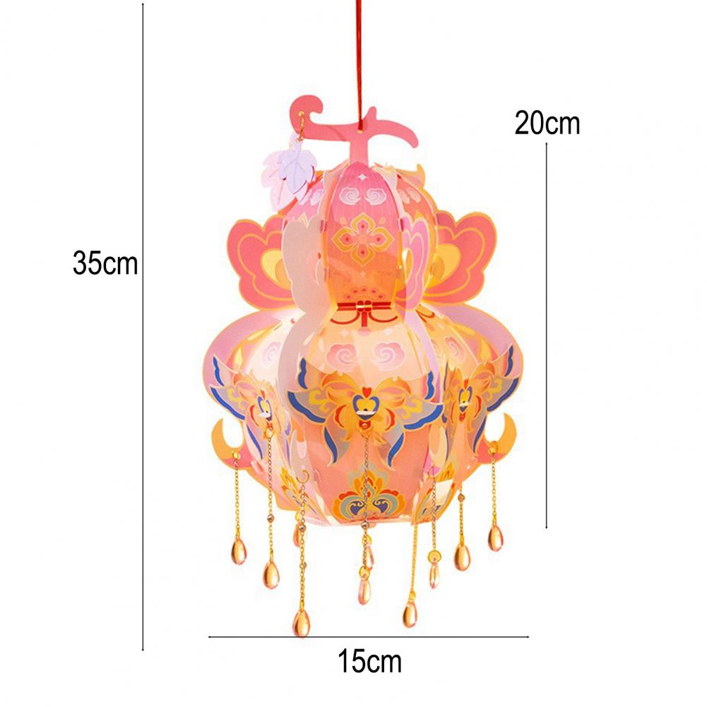 Handcrafted Calabash Lantern Handheld Chinese New Year DIY Luminous Flower Light for Mid-Autumn Festival Wedding Decor