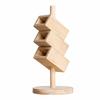 Solid Wood Rotating Desk Organizer Sturdy Desktop Storage Holder Multi-Purpose