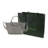 Longchamp Le Pliage Xtra 25 Snap Zipper Closure Leather Shoulder Crossbody Handbag Small Women Handbags Dove-Gray 1512987P55