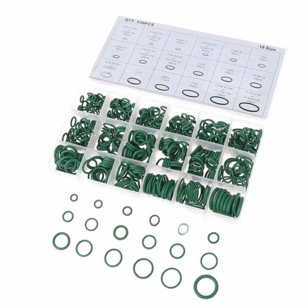 530pcs/set 18 Size Seal Rubber O-Rings Green Automotive A/C Plumbing Repair  Plumbing Repair