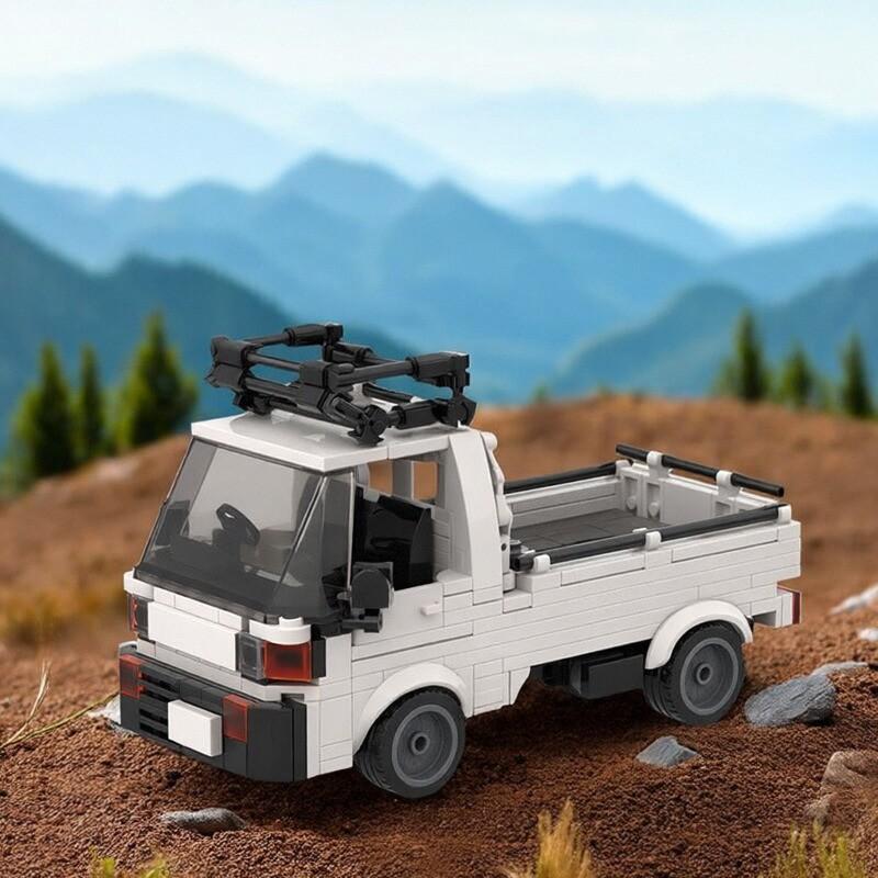 MOC Creative Retro 8-Grid Pickup Truck Building Blocks Model DIY Children's Puzzle Assembly Toy Birthday Gift Desktop Ornament