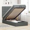 VidaXL Ottoman Bed Frame with Mattress Dark Grey 100x200 Cm Fabric 3313134