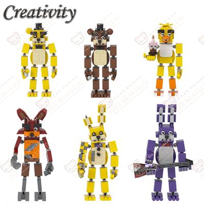 Horror Game Series Character MOC Building Blocks DIY Midnight Bear Colorful Dolls Decoration Model Assembly Bricks Toys For Kids