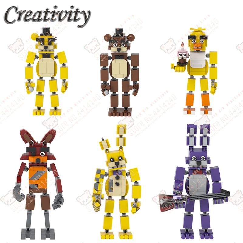 Interesting Toys Horror Game Series Character Moc Building Blocks Diy Midnight Bear Colorful Dolls Decoration Model Assembly Bricks Toys For Kids