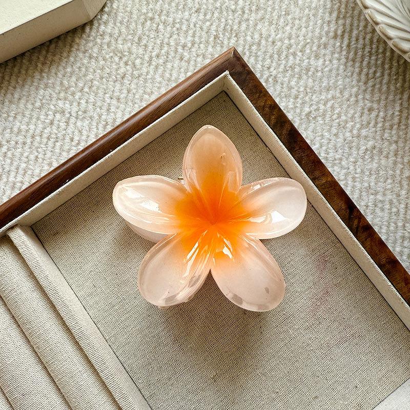 Plumeria Gradient Color Pattern Hair Clip 1pc