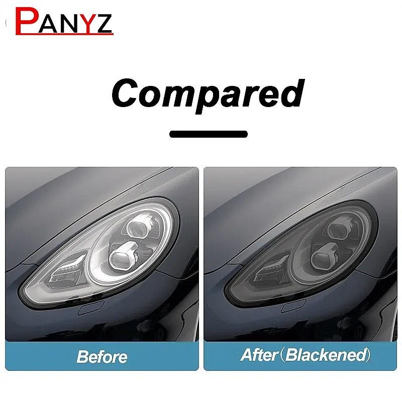 2 Pcs Car Headlight Protective Film Smoked Black Tint Wrap Vinyl Transparent TPU Sticker For Porsche Panamera 970 2014 2015 2016