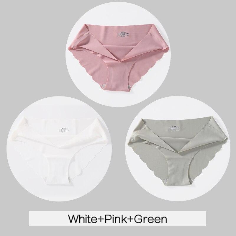 3Pcs Frauen Eis Seide Höschen M-XL Low-rise Briefs Komfortable Damen Nahtlose Unterwäsche Sexy Unterhosen Weibliche Dessous Dessous