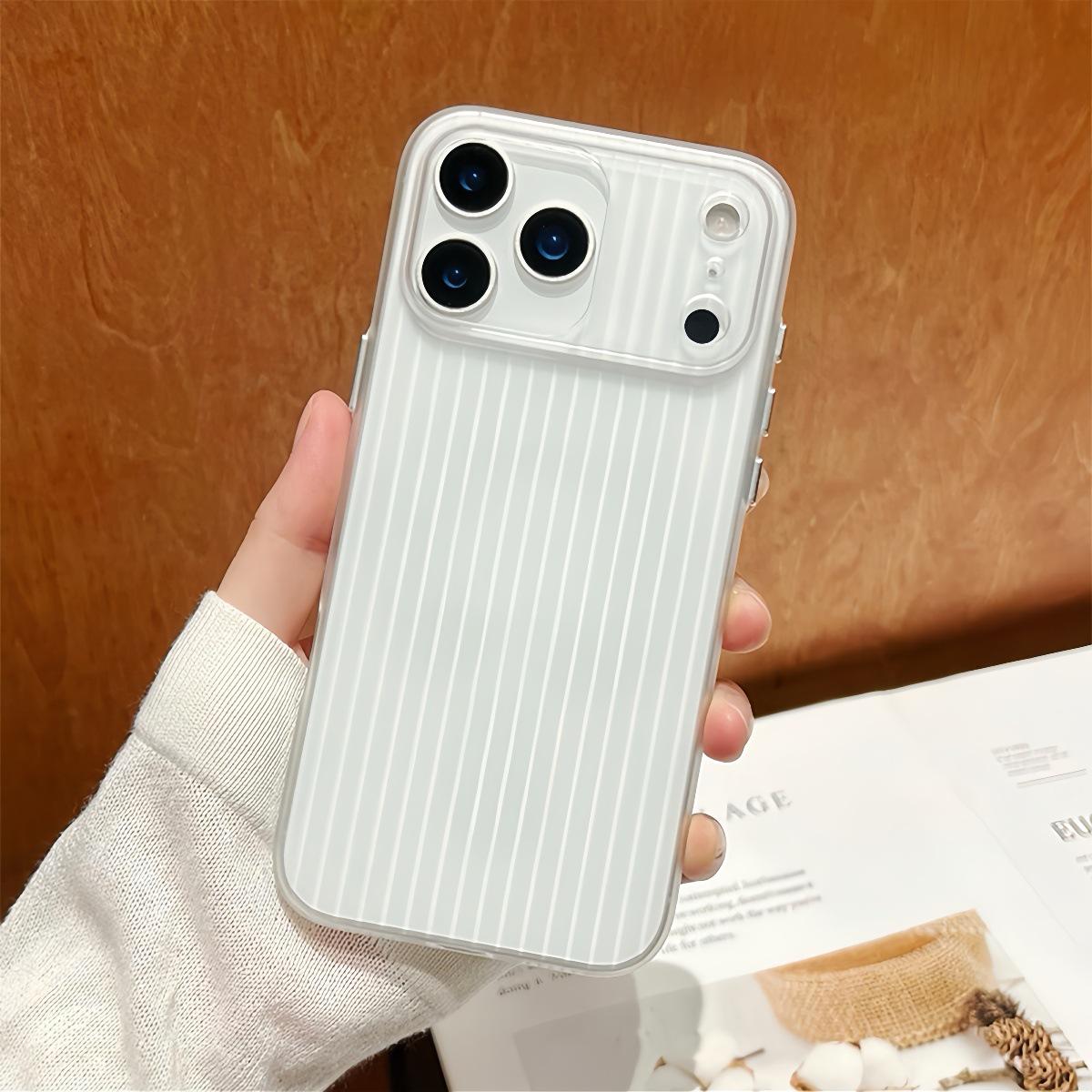 

New Magnetic Corrugated Case for iPhone 17 Pro Max, Transparent Frosted Design, Compatible with iPhone 16 and 15 iPhone 17 Pro