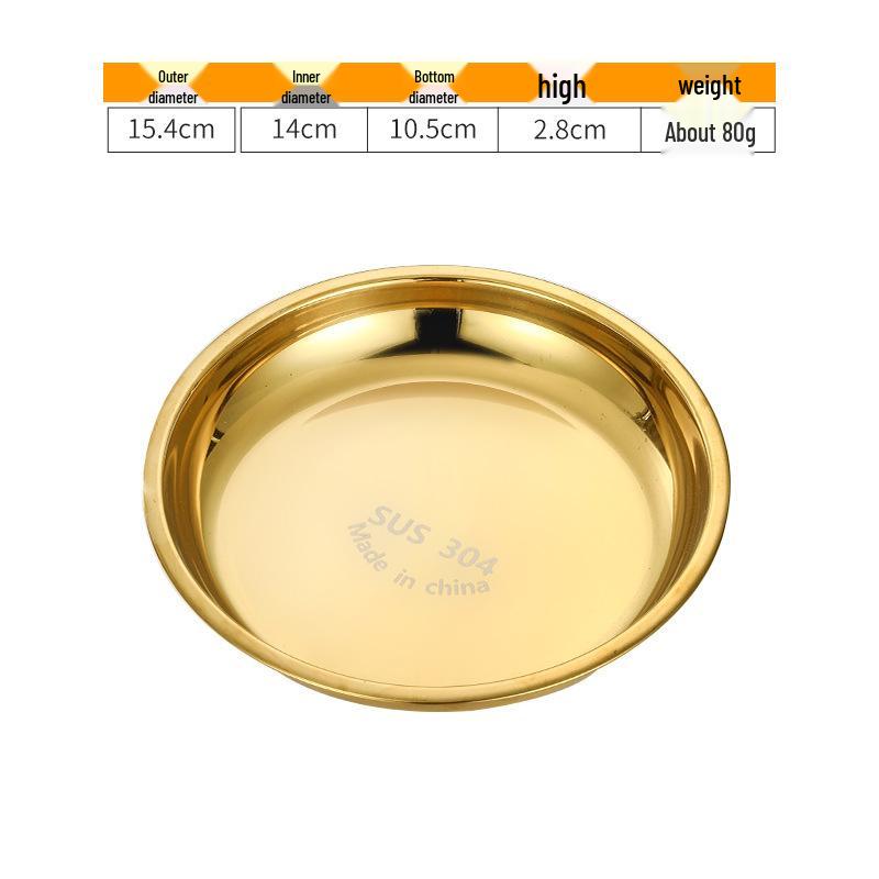 Piatto Basso in Acciaio Inossidabile 304 Placcato Oro – Piatto Tavola Rotondo Grande