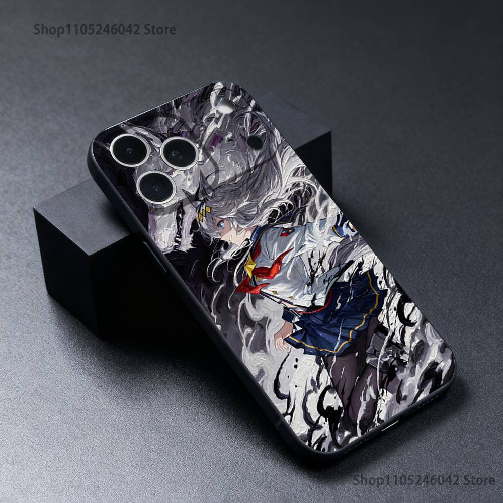 

P-Pretty Anime D-Derby Cute For iPhone 17,16,15,14,13,12,11,Pro,Max,Plus Black Soft Cover Phone Case iPhone12