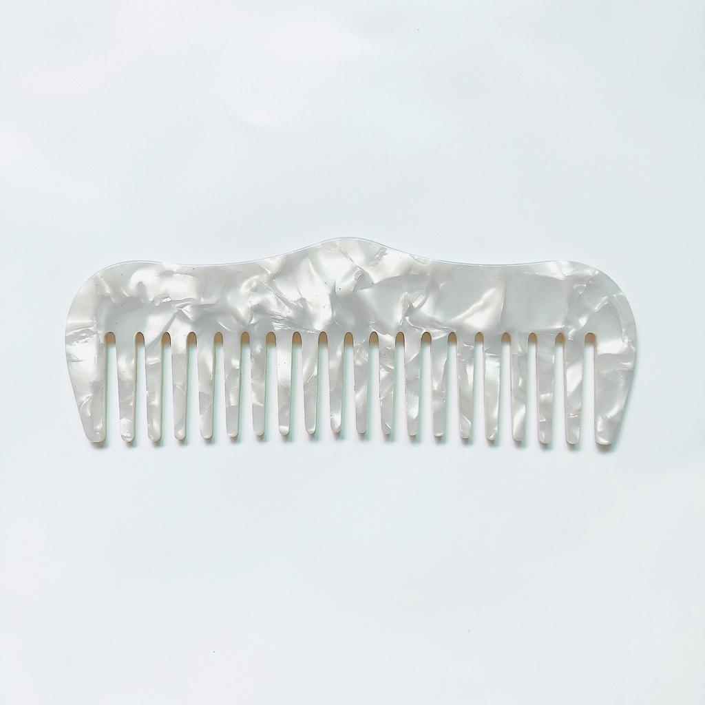 Daily Life Hairdressing Tail Cellulose Marble Pattern Hair Combs Wide Teeth Tortoise Shell Colorful Acetate Hair Combs for Women