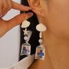 Cute Ocean Style Goldfish Drop Earrings for Women, Starfish Shell Transparent Pocket Beach Jewelry