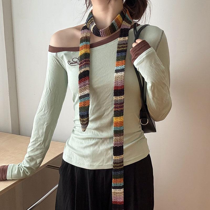 Painter Xiao Xi Tiao Series: Women's Thin Narrow Scarf for Autumn Fashion - Unique, Stylish, and Perfect for Personalized Outfits.