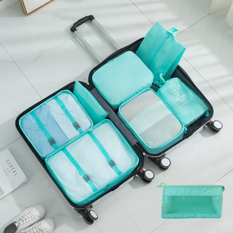 8-teiliges Reiseaufbewahrungsset: Unterwäsche-, Schuh- und Kleider-Organizer-Taschen