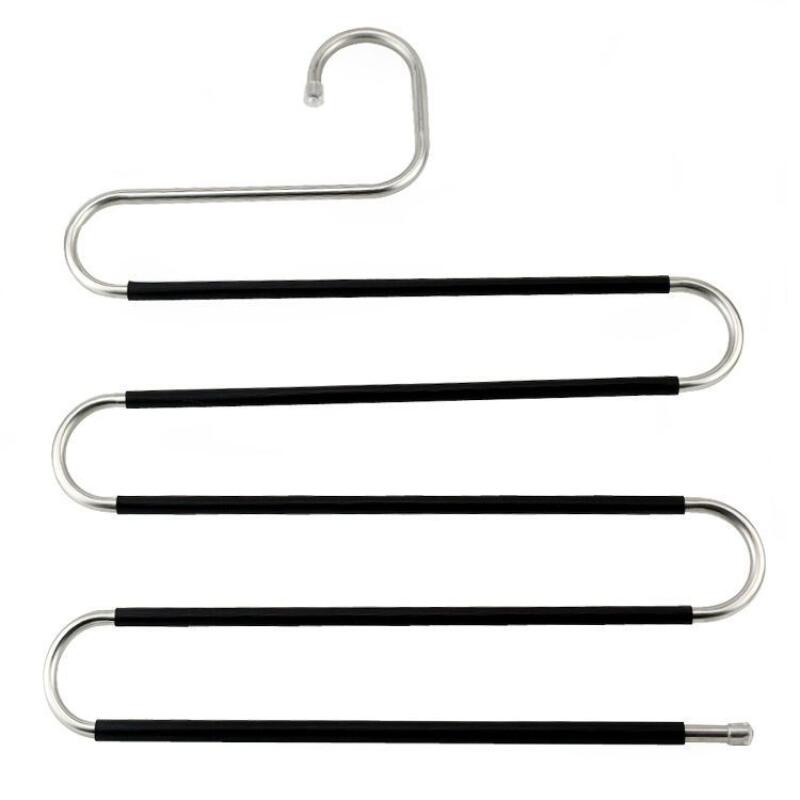 Multi-Layer Stainless Steel Pants Hanger, Space-Saving Closet Organizer Rack for Trousers Skirts