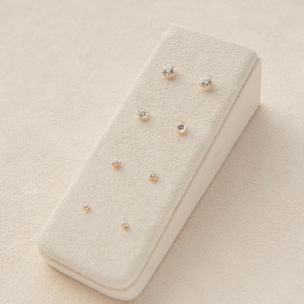 Lunne 14K Simple Cubic Earrings (14K Gold) #Es01