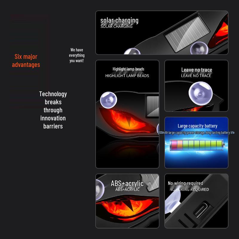 LED Solar Car Warning Light - Devil's Eye Nine-Tailed Fox 