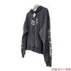 Mens Oversized Hooded Zip-Up Sweatshirt With Graphic Print Cotton Blend Fall Winter Streetwear
