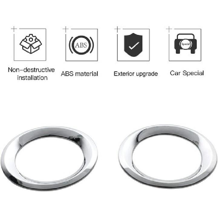 2*Front Fog Light Cover Trim Fog Lamp erts for Jeep Renegade - Chrome