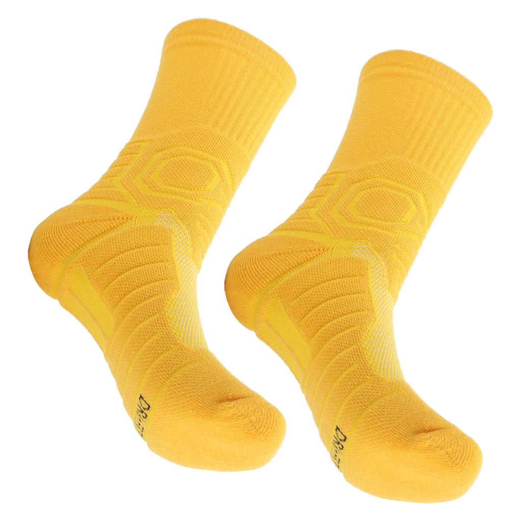 1 Paio Calzini Sportivi Antiscivolo Traspiranti Calzini Protettivi Atletici per Basket Calcio(Giallo )