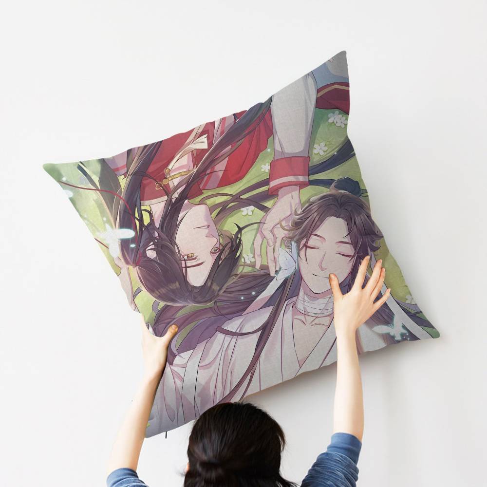 1pc Heavenly Officials Blessing Animation Cushion Cover Car Throw Pillow Case For Sofa Car Christmas Gift 40x40cm 45x45cm