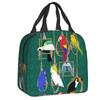 Custom Parrot Birds Cockatiel Squad Insulated Lunch Bags for Women Resuable Cooler Thermal Bento Box Outdoor Camping Travel