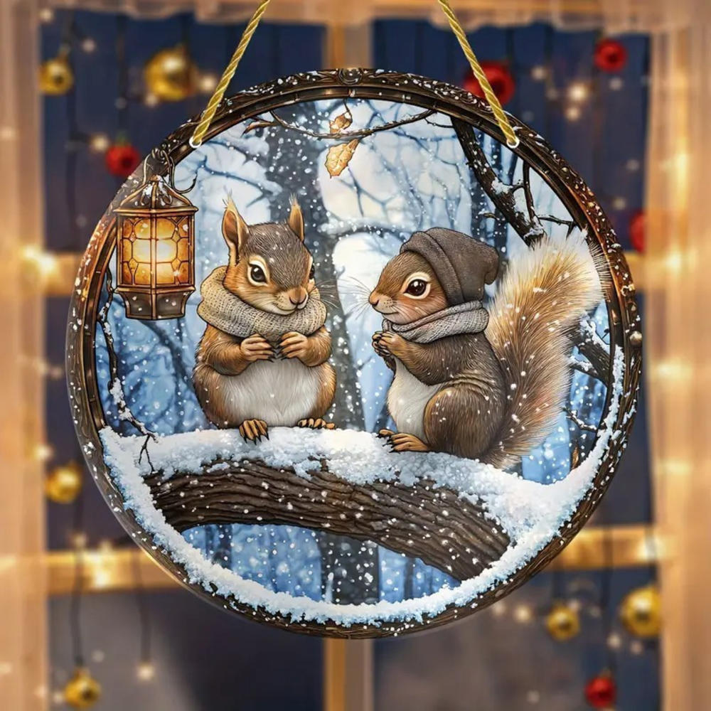 NEW Acrylic Painted Hummingbird Pendant Bird Floral Pattern Suncatcher Round Wreath Porch Window Outdoor Patio Hanging Ornaments