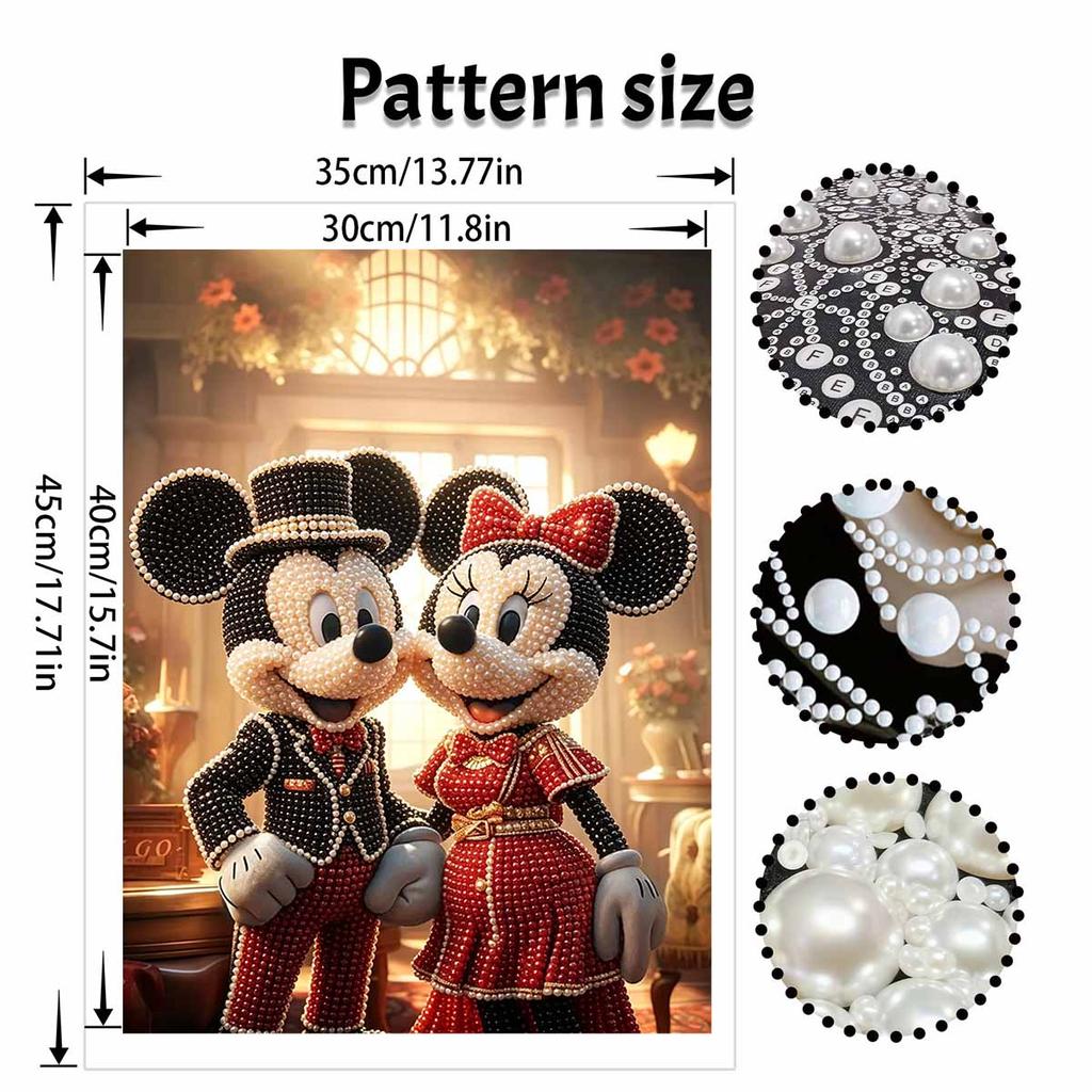 Disney Mickey and Minnie Pearl Painting Handmade Pearl Kit Home Decoration Painting