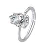 S925 Sterling Silver Teardrop 3 Carat Simulated Diamond Luxury Ring for Women - Elegant Wedding and Celebrity Style