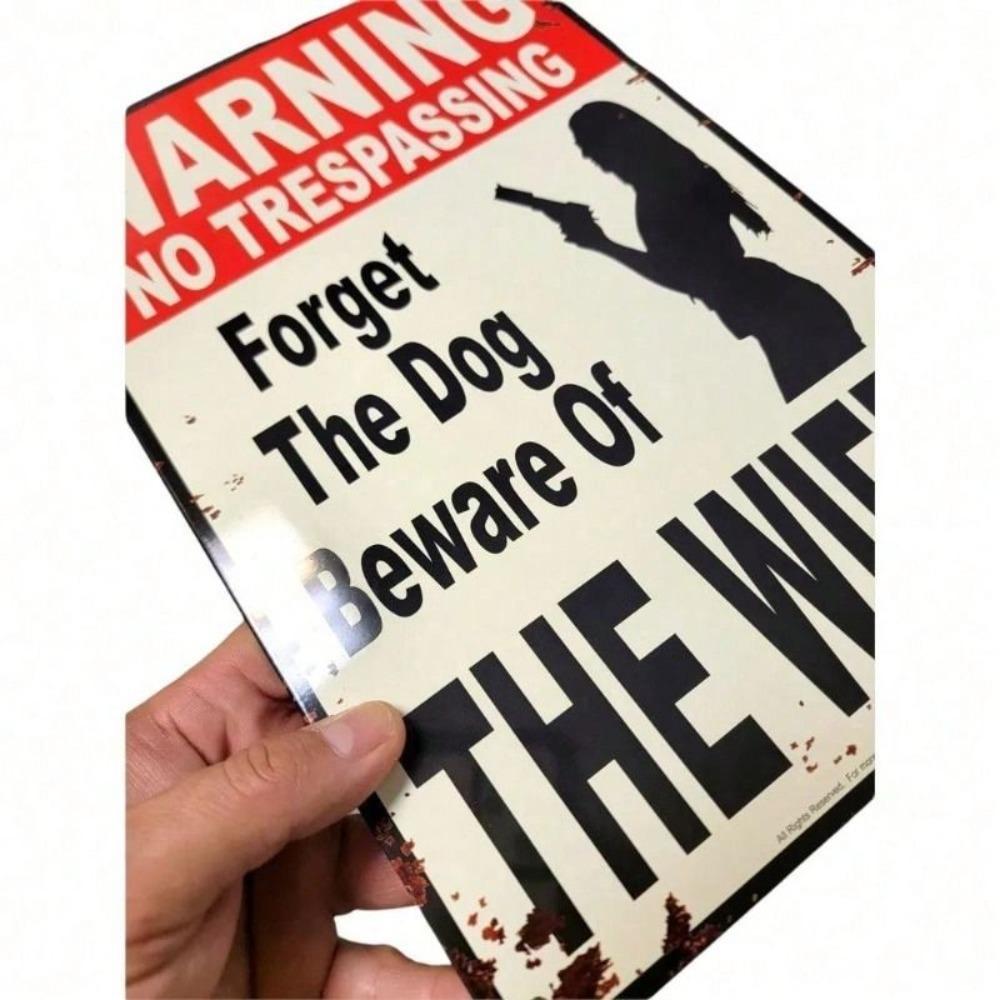 Warning Sign for Wife, Metal Wall Poster, Home Safety Decoration
