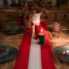 Table Runner for Family Gatherings Boho Striped Runner, Fringed Edge Cotton Linen Rustic Natural Woven Kitchen Farmhouse Dining Table, Home
