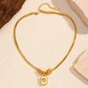 Diamond Inlaid Heart Pendant Titanium Steel Necklace Premium Sweater Chain Tarnish Free 18K Gold Clavicle Chain Jewelry