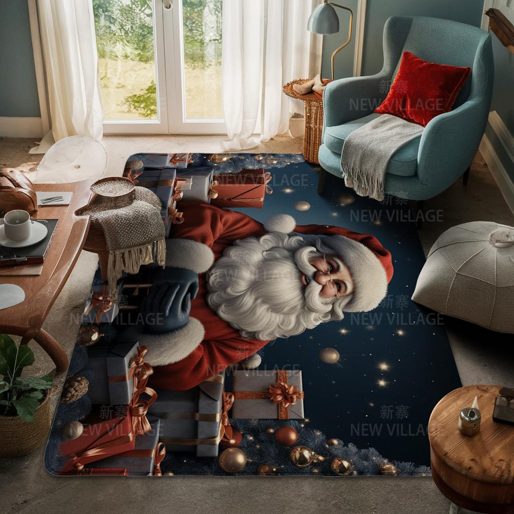 House Entrance Carpet Home Door Mat Living Room Bath Foot Bathroom Non-slip Water Absorption Rugs Bath Merry Christmas Winter