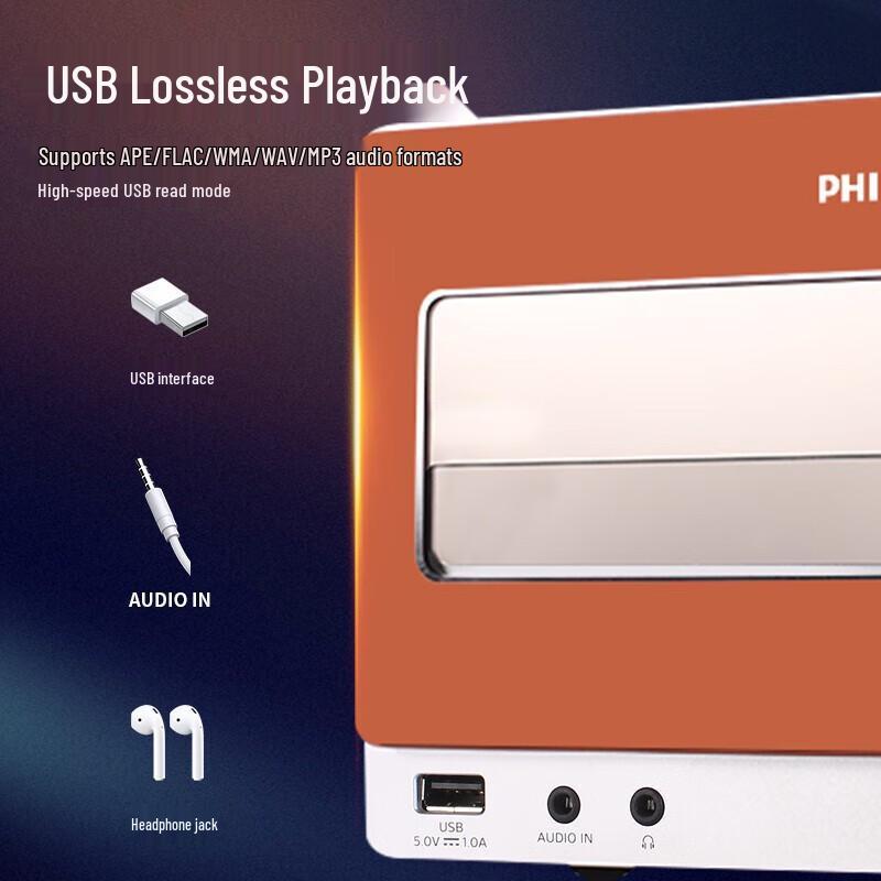 Philips TAM5208 HIFI Desktop Stereo System with CD & Bluetooth