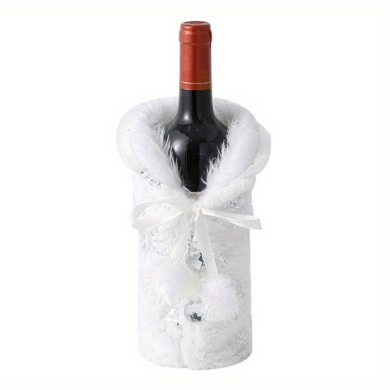

1pc, Christmas Decoration Wine Bottle Set (bottle Not Included), Restaurant Decoration, Champagne Red Wine Bag серебряный