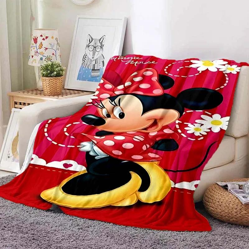 Ciepły Miękki Uroczy Koc Minnie Puszysty dla Dzieci i Dorosłych Pluszowy Narzuta na Kanapę Koc na Kanapę Łóżko