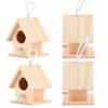 4Pcs Outdoor Wooden Bird House Hanging Bird Resting Nests Box Garden Decoration Ornament