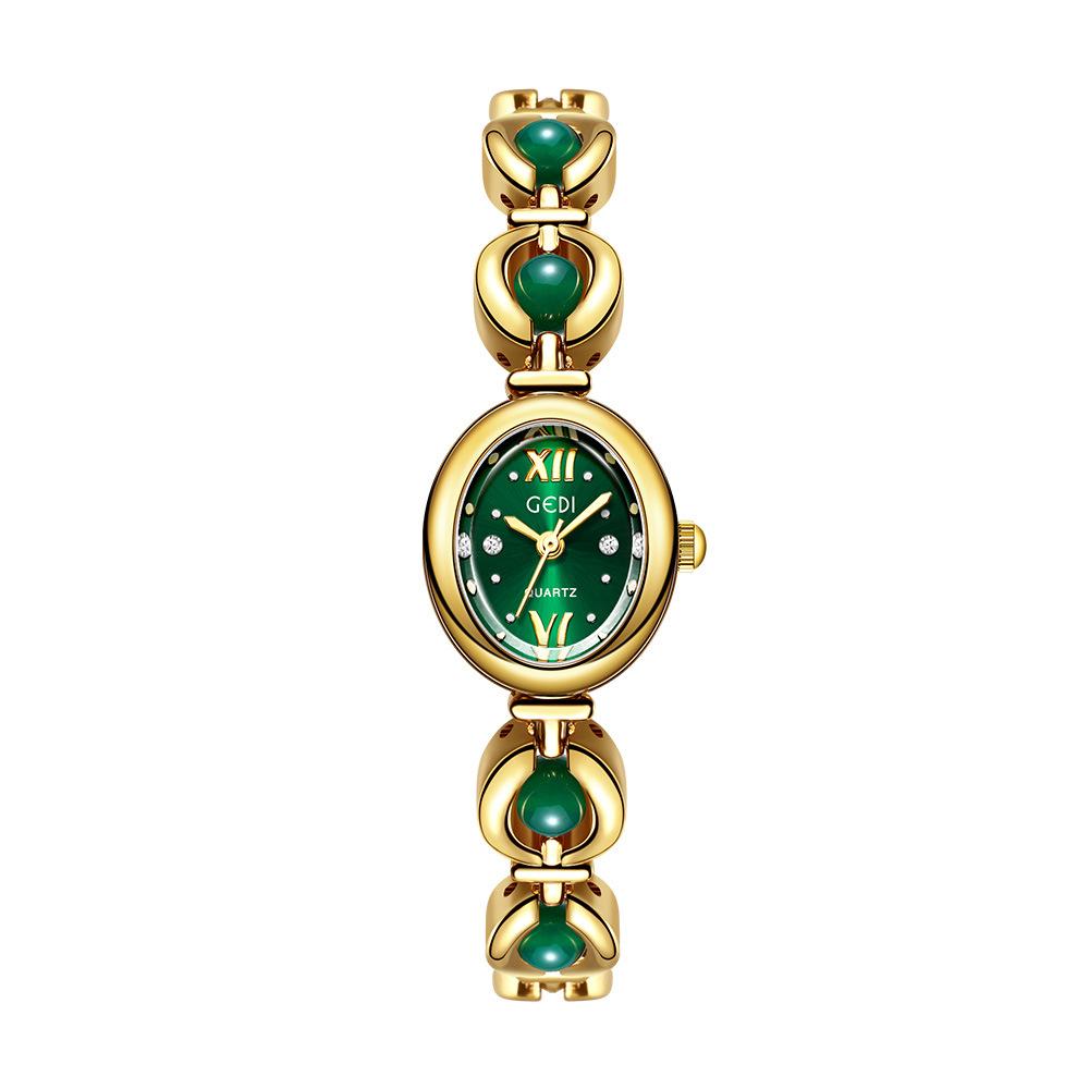 Orologio bracciale smeraldo stile nazionale da donna lusso leggero perla squisito impermeabile moda da donna orologi al quarzo